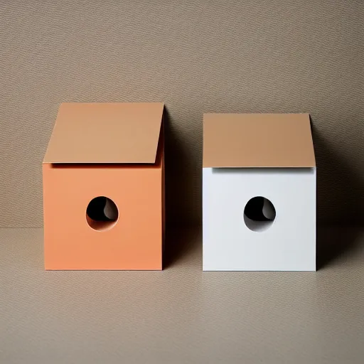 Prompt: jonathan ive dieter rams bird house packaging