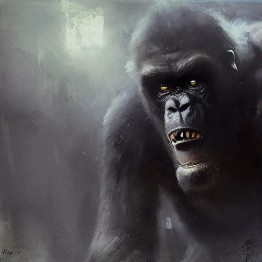 Image similar to king kong by jeremy mann