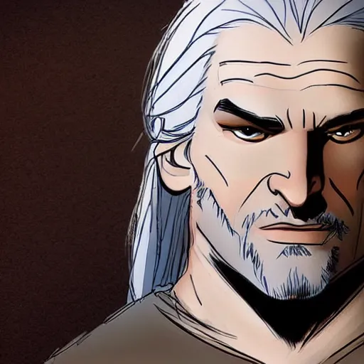 Image similar to geralt of rivia by glen keane