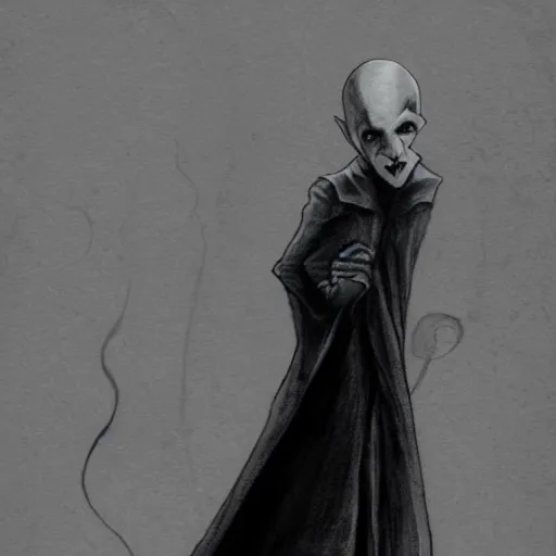 Image similar to nosferatu, dramatic pose, in the style of steffen kverneland