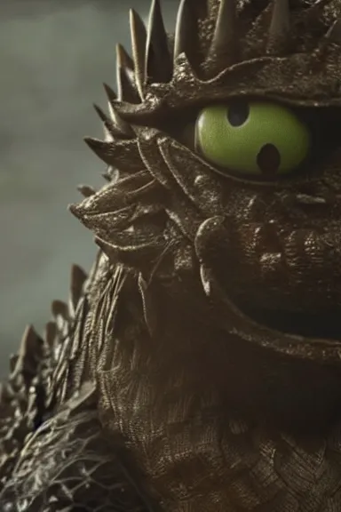 Image similar to very very intricate photorealistic photo of yoshi in an episode of game of thrones, photo is in focus with detailed atmospheric lighting, award - winning details