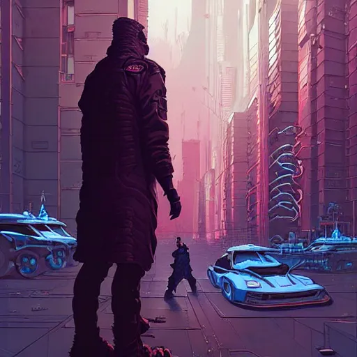 Prompt: A cyberpunk Russian Patriarch Kirill Gundyaev cyborg on the street of a cyberpunk city art by Josan Gonzalez, sci-fi, highly detailed, digital painting, artstation, smooth, sharp focus, illustration, concept art by Josan Gonzalez and James Gurney and Mœbius