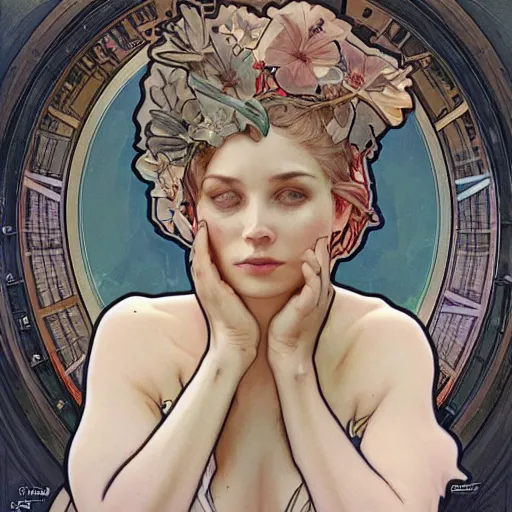 Image similar to photo of tired dj by artgerm and greg rutkowski and alphonse mucha annie leibovitz