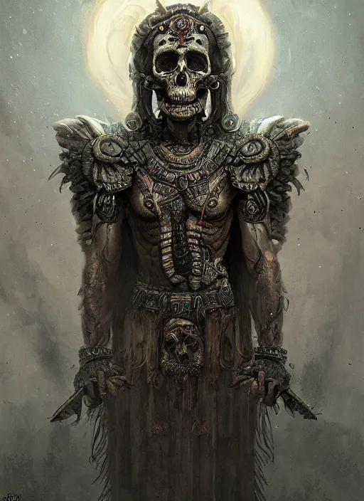 Image similar to digital _ painting _ of _ cizkin god of death mayan _ by _ filipe _ pagliuso _ and _ justin _ gerard _ symmetric _ fantasy _ highly _ detailed _ realistic _ intricate _ port