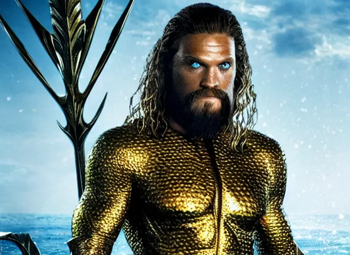 Image similar to williem dafoe as aquaman in the new aquaman movie, 4 k