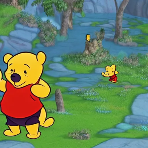 Prompt: winnie the pooh as an endgame boss in world of warcraft