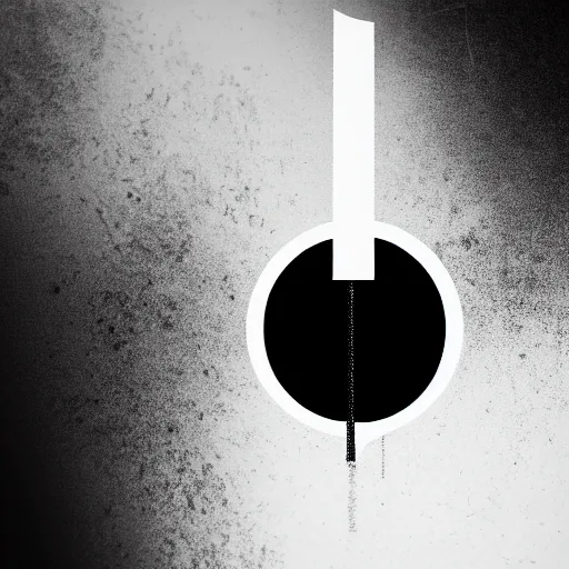 Image similar to minimalist white sword logo, black background