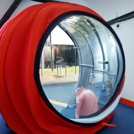 Image similar to a worm that makes people feel sad being transported in an isolator bubble