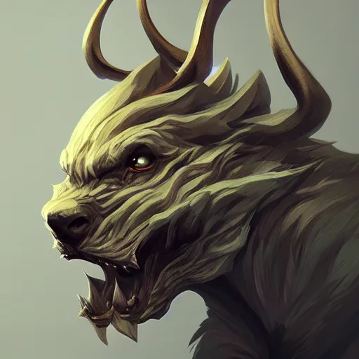 Prompt: humanoid animal, bust shot, smooth, intricate, elegant, power aura, digital painting, artstation, concept art, sharp focus, illustration, art by jason chan and riot studios,