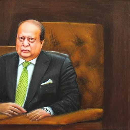 Prompt: A portrait of Nawaz sharif