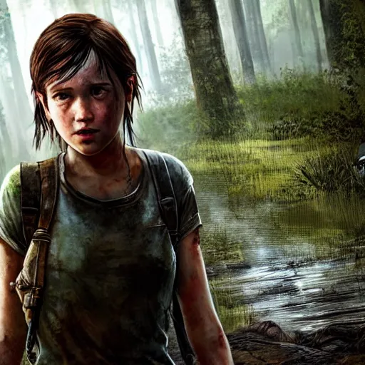 Prompt: elliot paige as ellie in the last of us