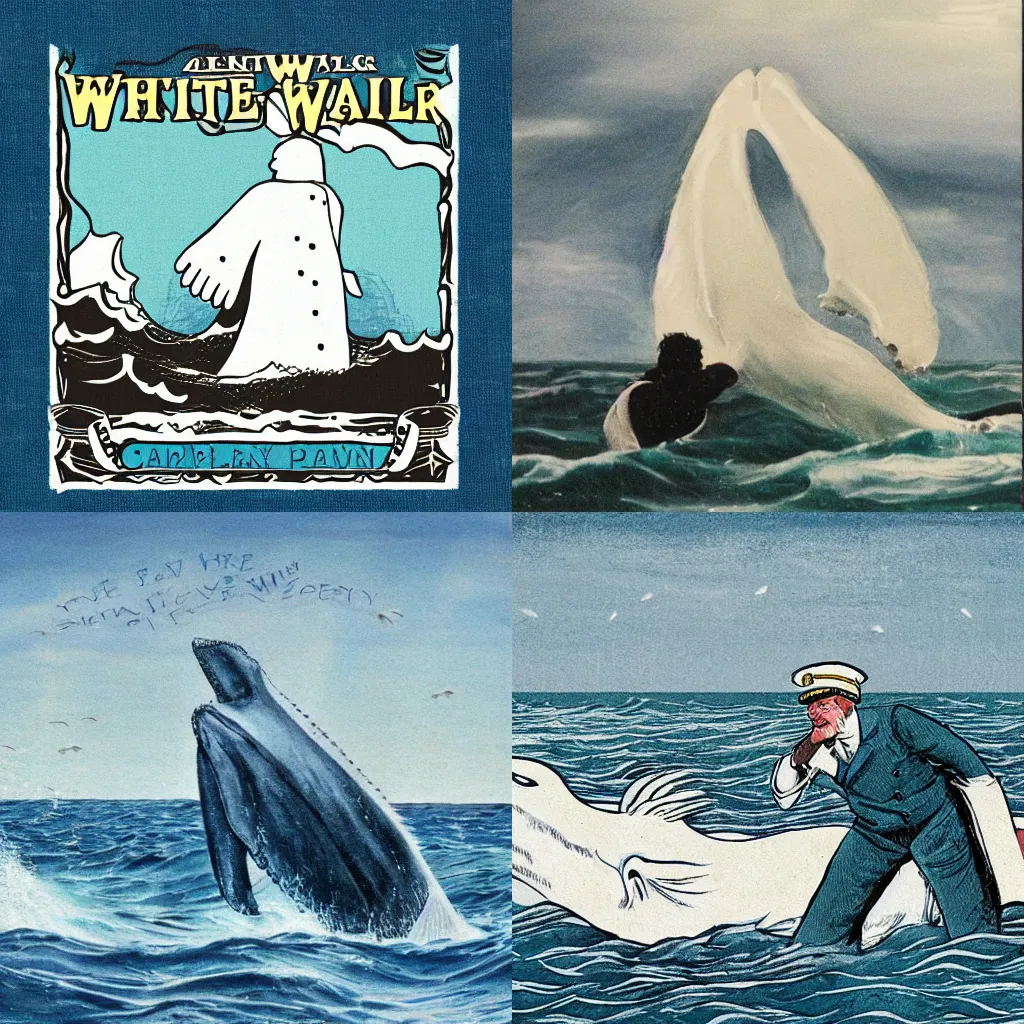 Prompt: white whale sea captain