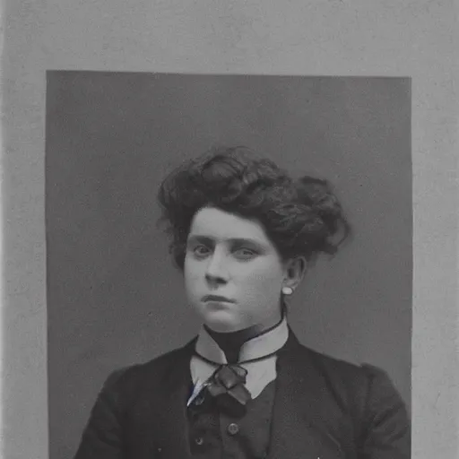 Prompt: a beautiful photographic portrait of a non - binary person in 1 8 9 2