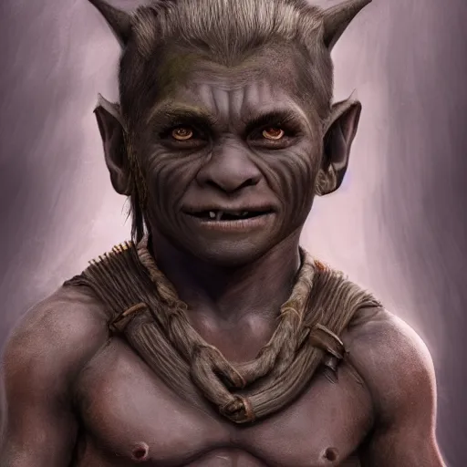 Image similar to a detailed portrait of a child orc boy, fantasy art illustration, incredibly highly detailed and realistic, 8 k, sharp focus