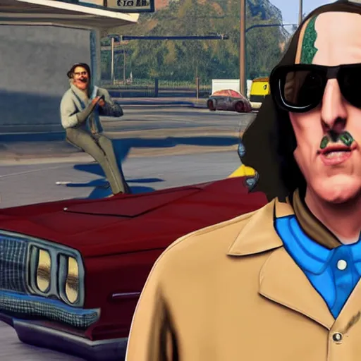 Prompt: weird Al as a character in gta 5