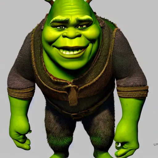 Image similar to shrek as a human, photorealistic, hyper detailed, 4 k