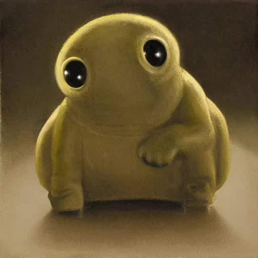 Image similar to tardigrade in style of vilhelm hammershoi