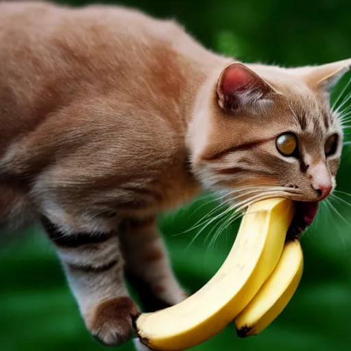 Image similar to cat eating banana