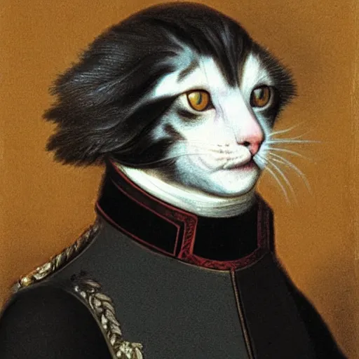 Prompt: portrait of napoleon as a cat
