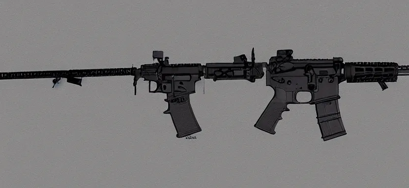 Image similar to technical sketch of an AR-15