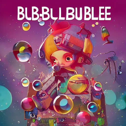 Image similar to epic album cover, bubbletrouble 21112, tending on artstation, award-winning art