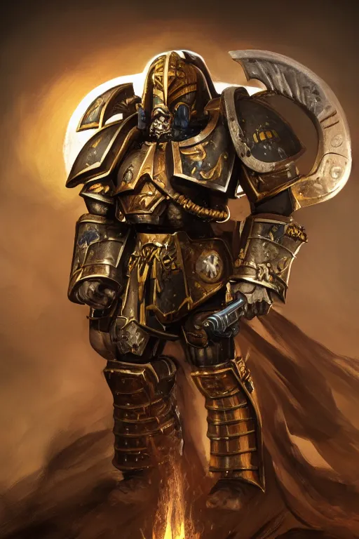 Image similar to armor portrait heros warhammer 4 0 k horus heresy fanart - the primarchs emperor by johannes helgeson animated with vfx concept artist & illustrator global illumination ray tracing hdr fanart arstation zbrush central hardmesh 8 k octane renderer comics stylized