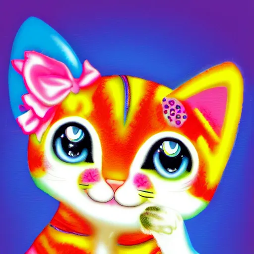 Image similar to An adorable kitten, by Lisa Frank