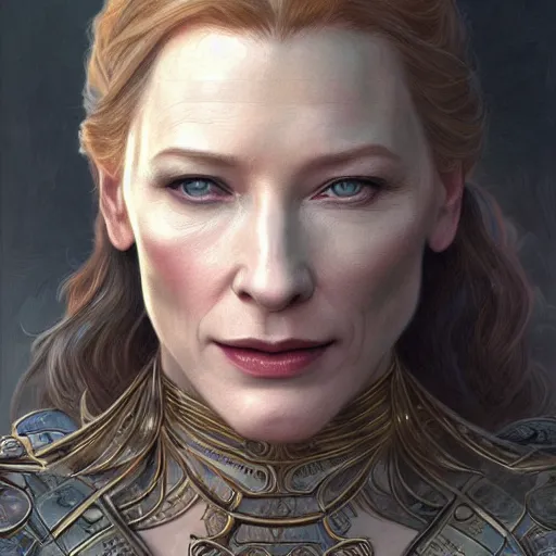 Image similar to cate blanchett as conan the barbarian, intricate, elegant, highly detailed, digital painting, artstation, concept art, smooth, sharp focus, illustration, art by artgerm and greg rutkowski and alphonse mucha and william - adolphe bouguereau