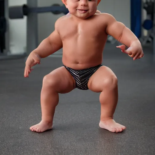 Image similar to muscular bodybuilder baby