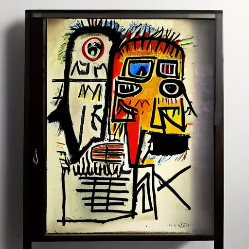 Image similar to modern demonic 1 9 2 0's pond crystal chicken coffer banylus trash, by jean - michel basquiat and eugene delacroix and monsu desiderio, child's drawing, movie poster, cubist