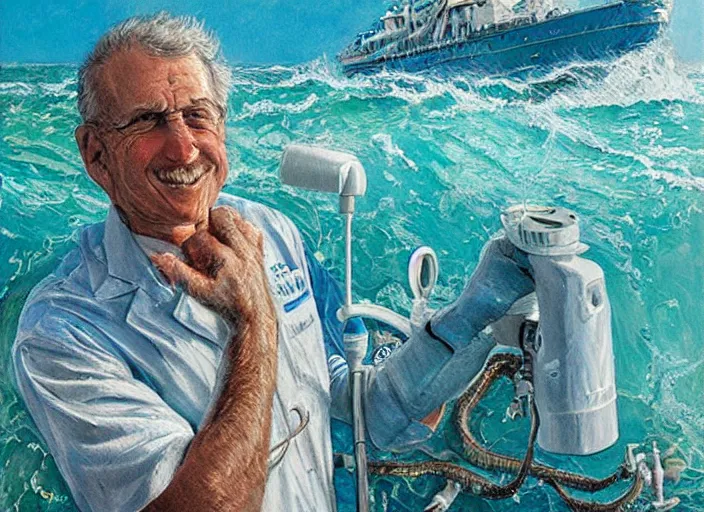 Prompt: a highly detailed ocean portrait of a dentist, james gurney, james jean