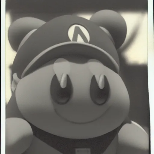 Image similar to polaroid image of the nintendo character kirby in new york city