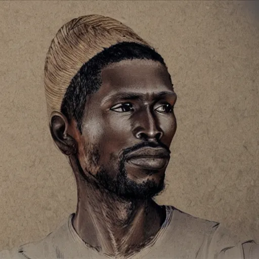 Prompt: east african man, with twists for hair, extremely detailed, intricate, 4 k