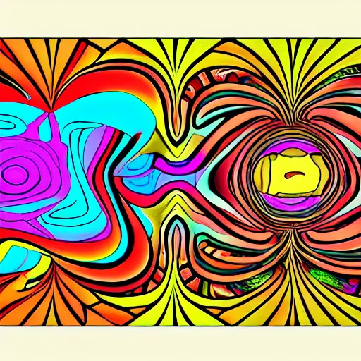 Image similar to ren and stimpy psychedelic dmt trip