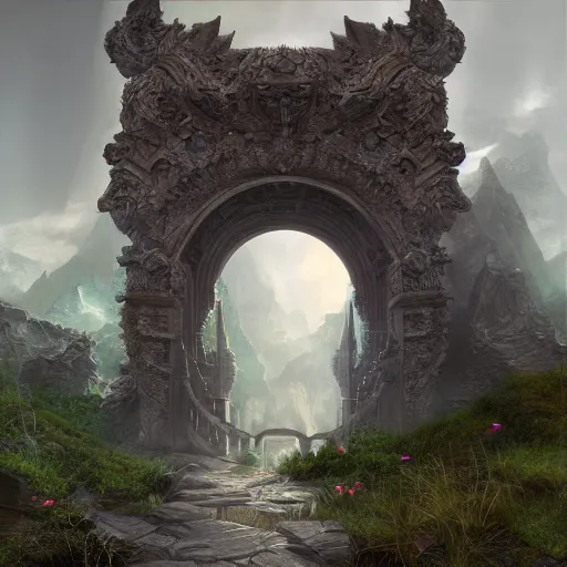 Prompt: gateway to another world, fantasy, highly detailed, trending on artstation, hyperrealistic