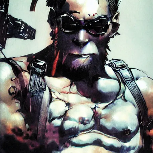 Image similar to punished bonzi buddy, concept art by yoji shinkawa