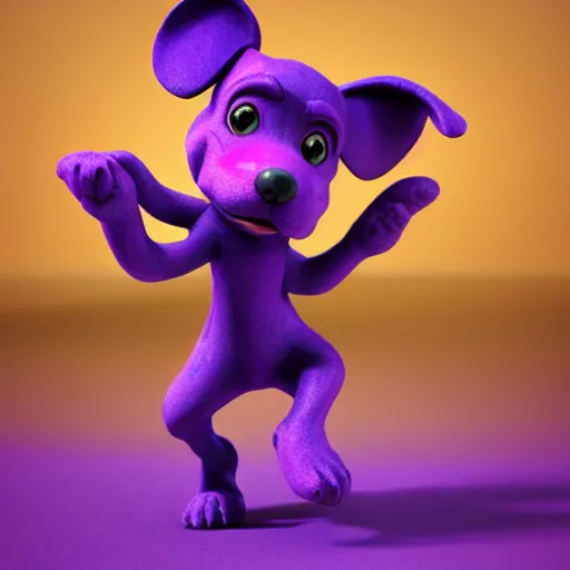 Image similar to a beautiful award winning 3d render of Milo a purple dog doing a dance, in the style of disney, comic book style, the dog is doing a ballet dance, highly detailed, 8k resolution, octane renderer