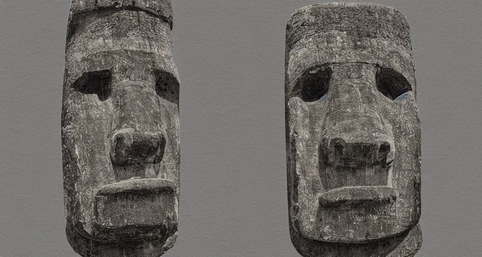 Prompt: architectural drawings of a moai head, photorealistic