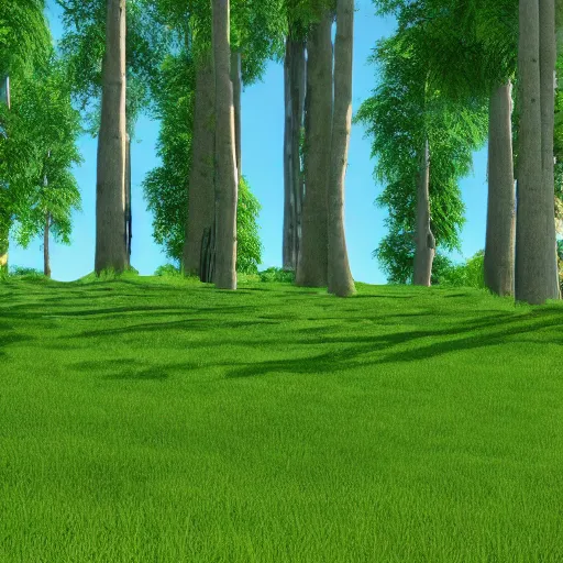 Prompt: green hill with trees, day, no shadows, 8k, realistic