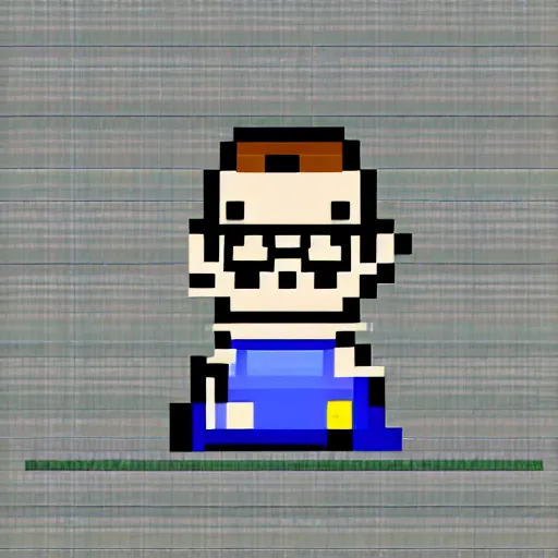 Prompt: walter white as a nintendo gameboy character, sprite