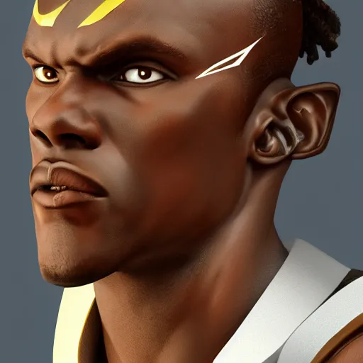 Image similar to portrait of usain bolt godspeed thunder of zeus, anime fantasy illustration by tomoyuki yamasaki, kyoto studio, madhouse, ufotable, square enix, cinematic lighting, trending on artstation