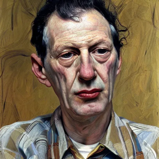 Image similar to high quality high detail painting by lucian freud, hd, myazaki portrait