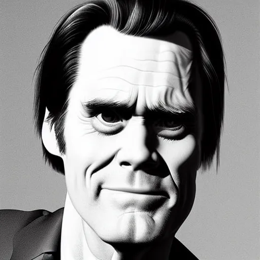 Image similar to “ jim carrey retro minimalist portrait by jean giraud, moebius starwatcher comic, sharp, smooth face, 8 k ”