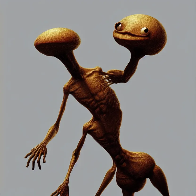 Image similar to A beautiful concept art of standing anthropomorphic biped flea on white background, unreal engine, by james gurney, inspired by Abe's Odyssey