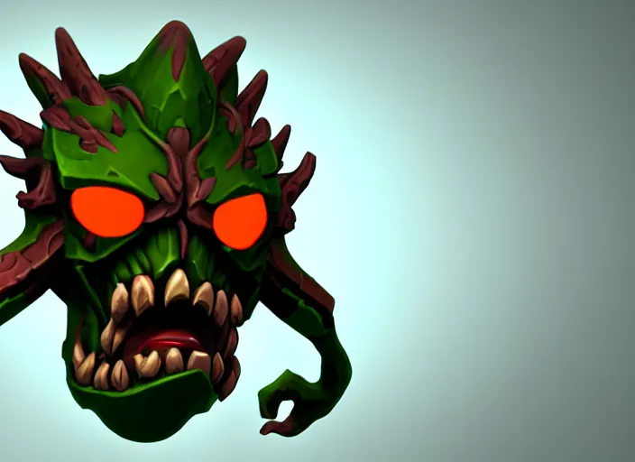 Image similar to festeroot treant head, stylized stl, 3 d render, activision blizzard style, hearthstone style, darksiders art style