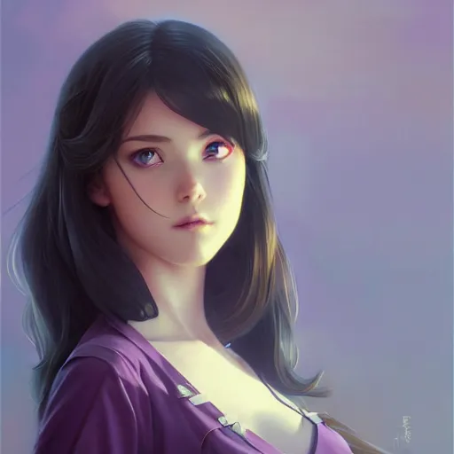 Image similar to ultra realistic illustration, violet parr anime, intricate, elegant, highly detailed, digital painting, artstation, concept art, smooth, sharp focus, illustration, art by artgerm and greg rutkowski and alphonse mucha and wlop