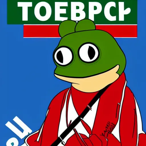 Prompt: pepe the frog jumping on a snowboard, socialist realism, north korea propaganda style