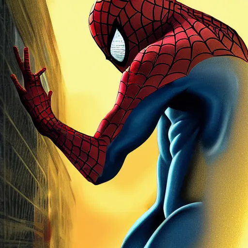 Image similar to digital art of Spiderman becoming a monster, dynamic lighting, creative, art