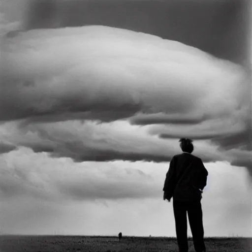 Image similar to person talking to a stormy cloud by Trent Parke, clean, detailed, Magnum photos