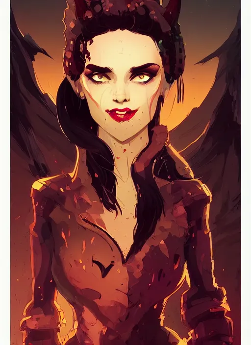 Image similar to portrait of beautifull succubus, cute face. dark fantasy, d & d, artstation, art by petros afshar, tom whalen, laurie greasley and greg rutkowski and ilya kuvshinov